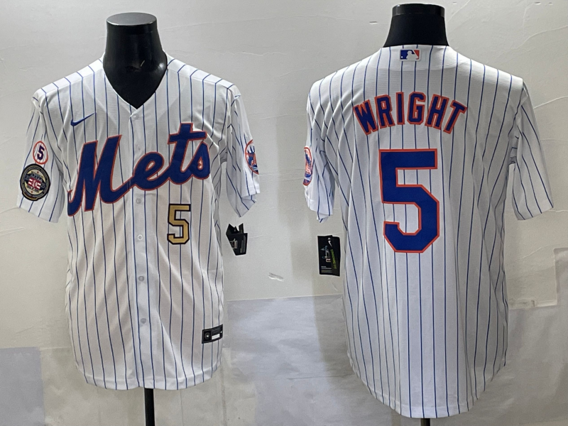Men 2025 New York Mets #5 Wright white MLB Nike jersey style 9